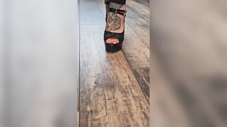 Walking My Tattooed Feet in Stilleto High Heels!