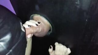 Wife at Gloryhole Blowjob at Adult Public Cinema