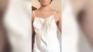 Slow Motion Tiny Ebony Titties Bouncing Out of Thin Dress!