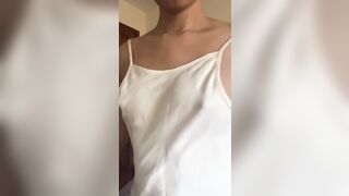 Slow Motion Tiny Ebony Titties Bouncing Out of Thin Dress!