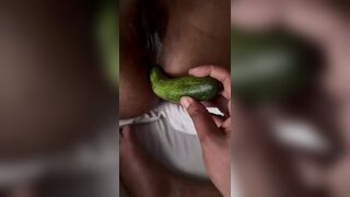 Indian girl ass fuck with cucumber and dick pussy