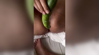 Indian girl ass fuck with cucumber and dick pussy