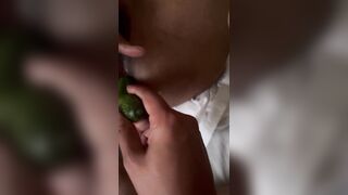 Indian girl ass fuck with cucumber and dick pussy